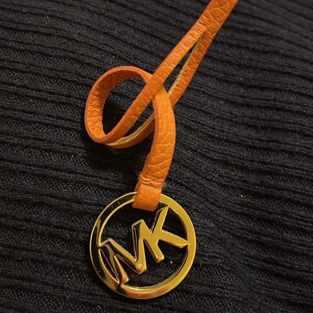 Michael Kors Orange and Gold Bag Charm